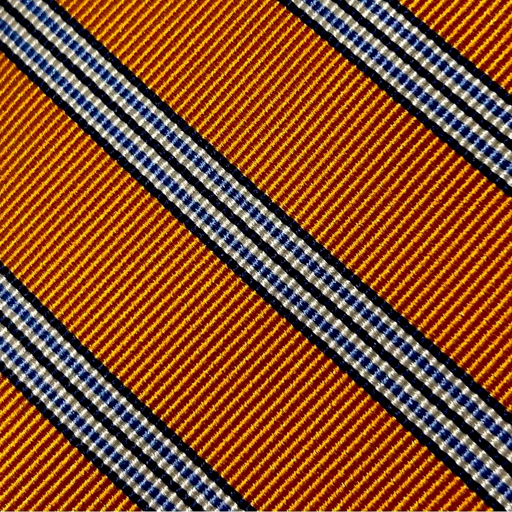 Jos. Bank Executive Collection Repp Silk Neck Tie Orange Blue Navy White Stripes